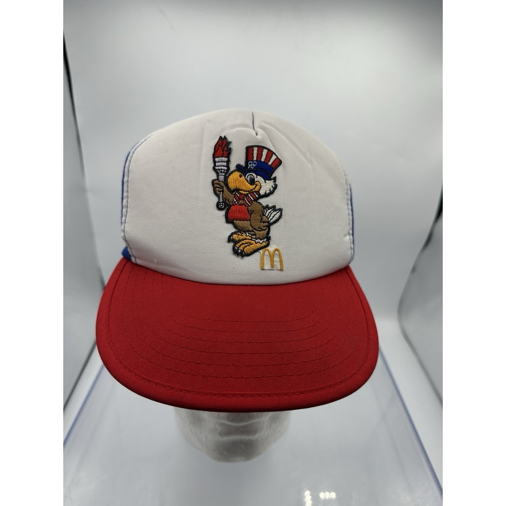 Vintage McDONALD'S 1984 OLYMPICS Mesh Snapback Trucker Cap Hat Patch
